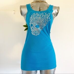 Reserved Women's Motorcycle Tank Top! Skeleton Bling! L, M